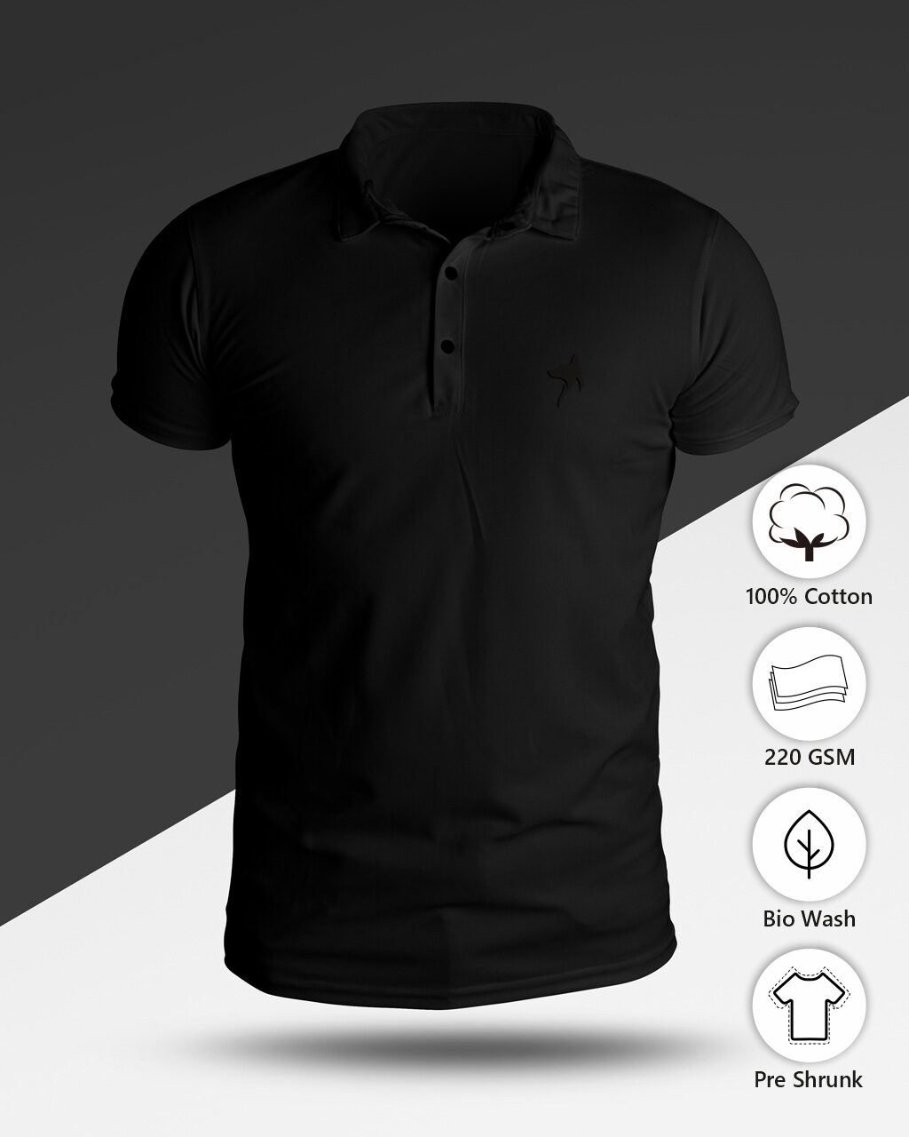 Premium Cotton Polo T-Shirts : 10X Comfort, Durability & Effortless Style (Black) - Image 2
