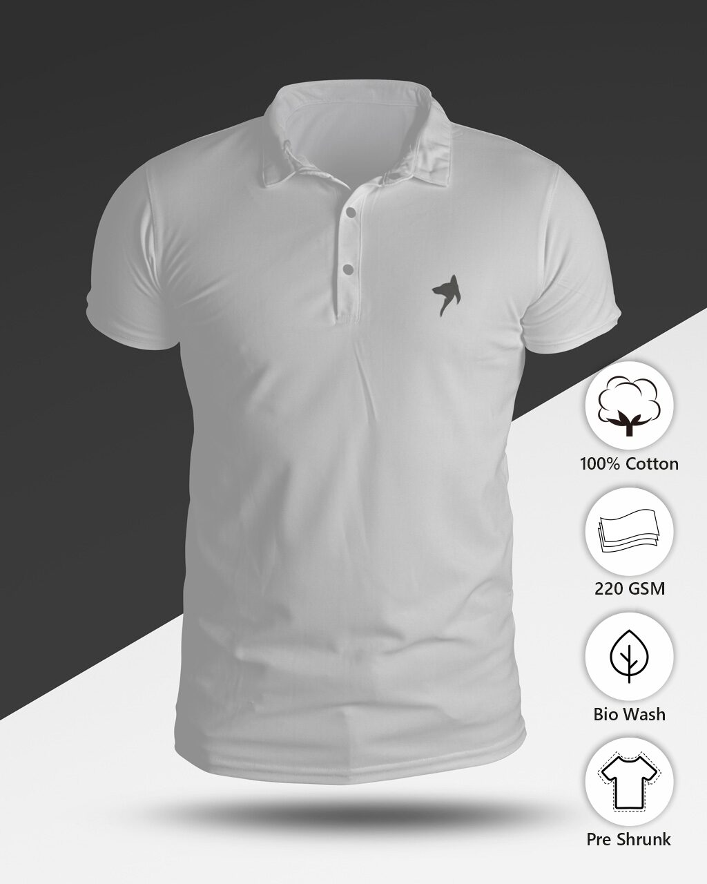 Premium Cotton Polo T-Shirts : 10X Comfort, Durability & Effortless Style (White) - Image 2