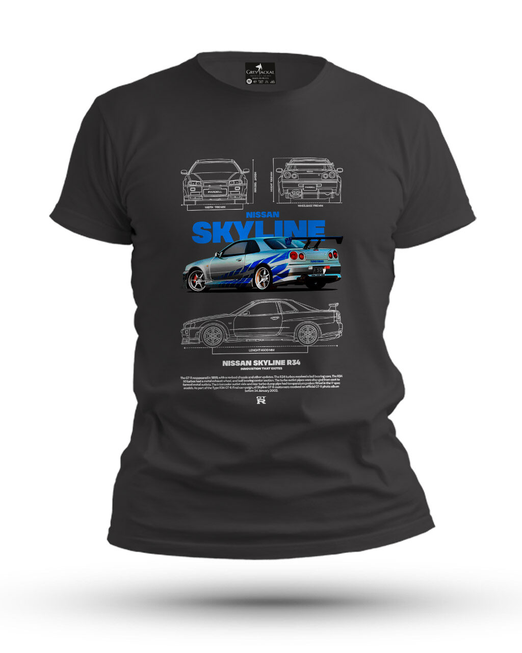Nissan Skyline GT-R R34 Premium Graphic T-Shirt – No Ordinary Tee, Maximum Impact - Image 2