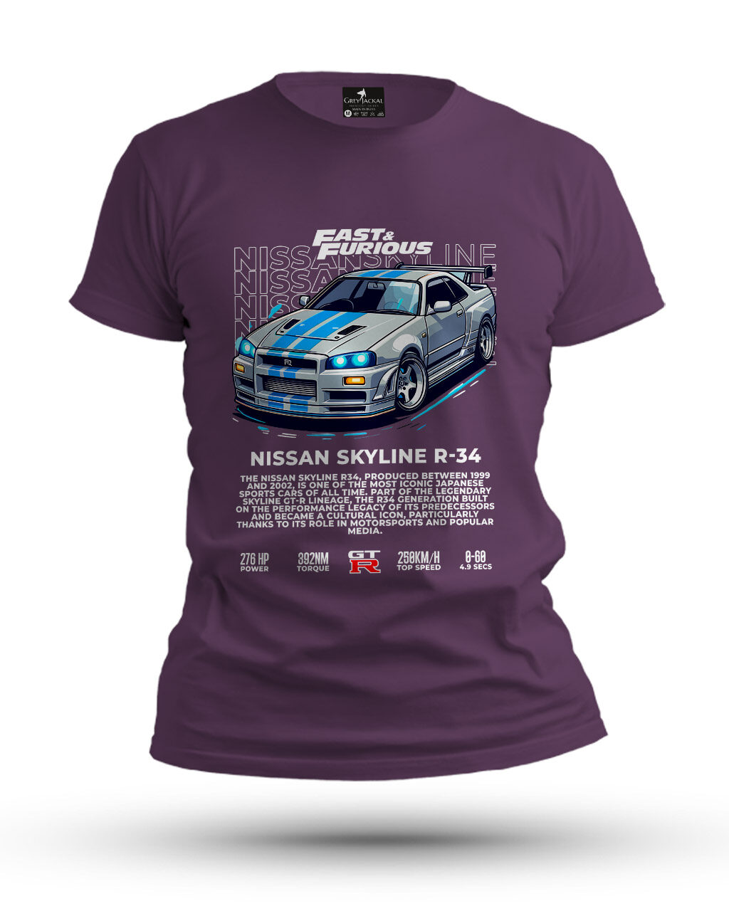 Nissan Skyline R34 Fast Furious Premium Graphic T-Shirt – No Ordinary Tee, Maximum Impact - Image 5