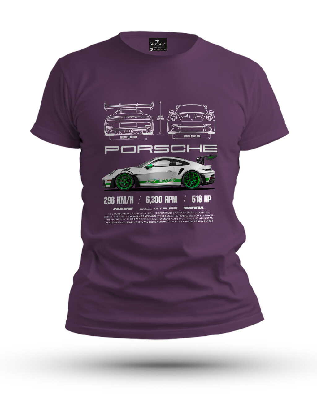 Porsche 911 GT3 RS Premium Graphic T-Shirt – No Ordinary Tee, Maximum Impact - Image 3
