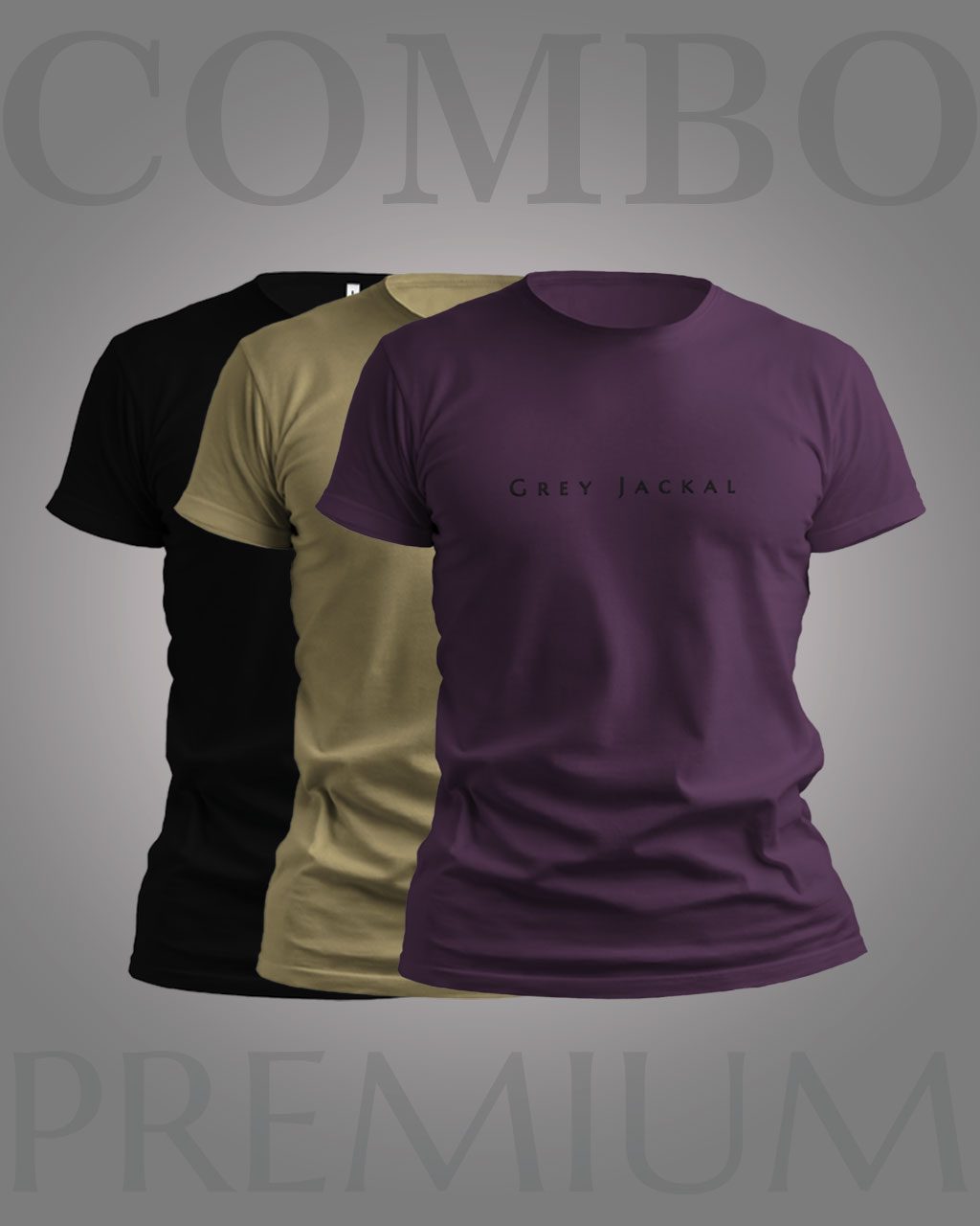 Premium Classic Pack of 3 T-Shirts | No Shrink, All Comfort ( Black, Beige, Purple)
