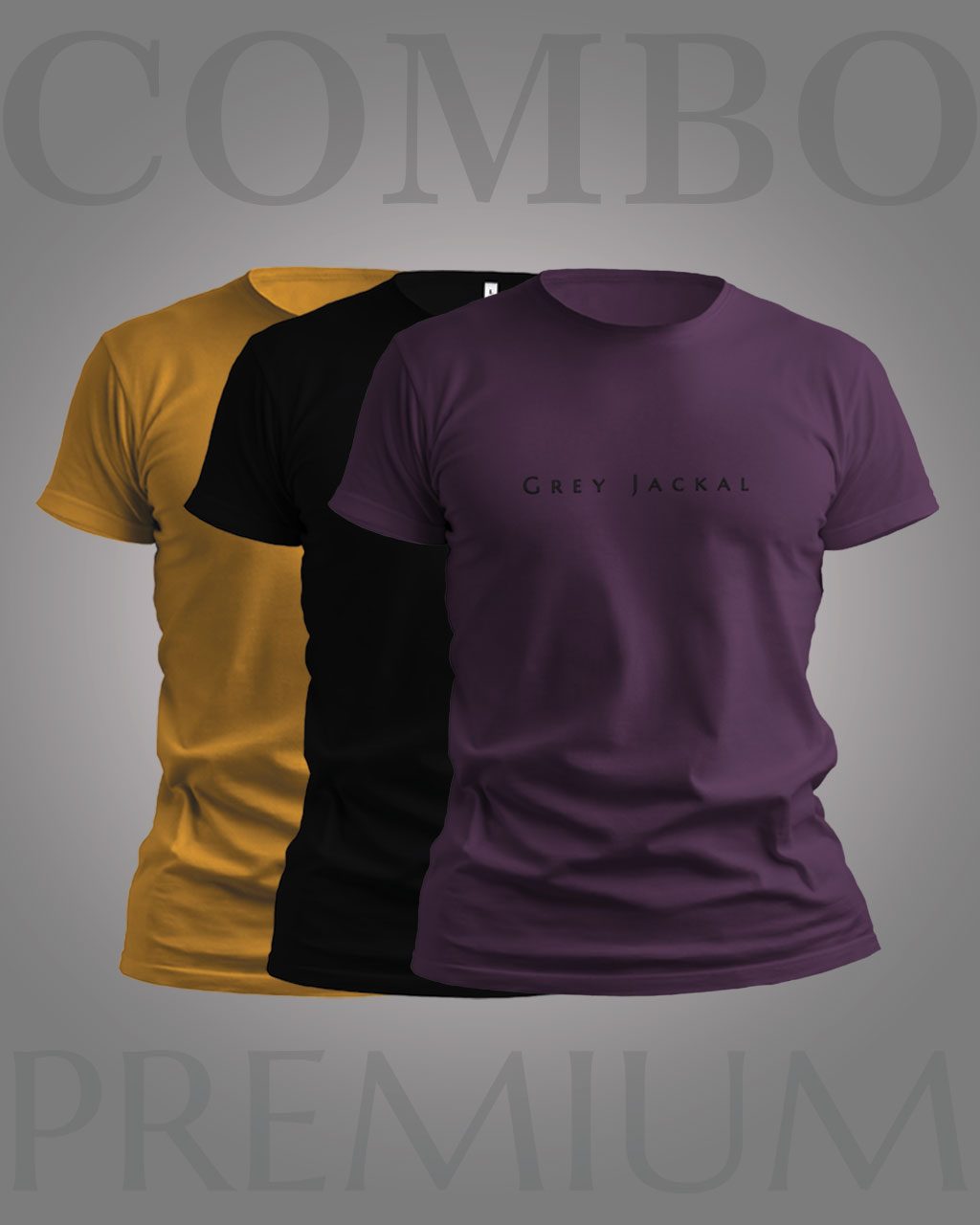 Premium Classic Pack of 3 T-Shirts | No Shrink, All Comfort (Black, Yellow, Purple)