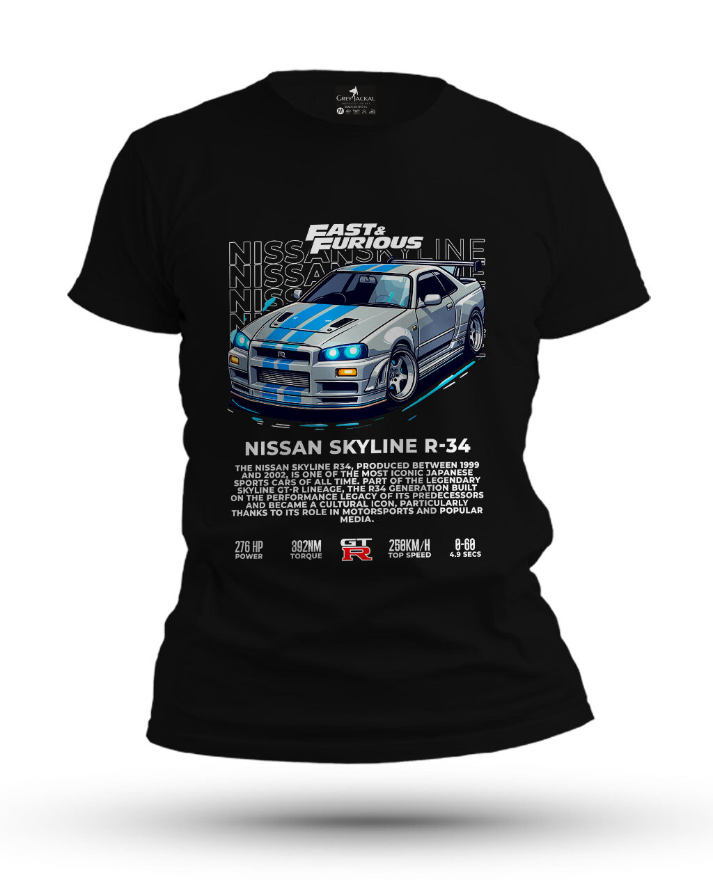 Nissan Skyline R34 Fast Furious Premium Graphic T-Shirt – No Ordinary Tee, Maximum Impact - Image 2