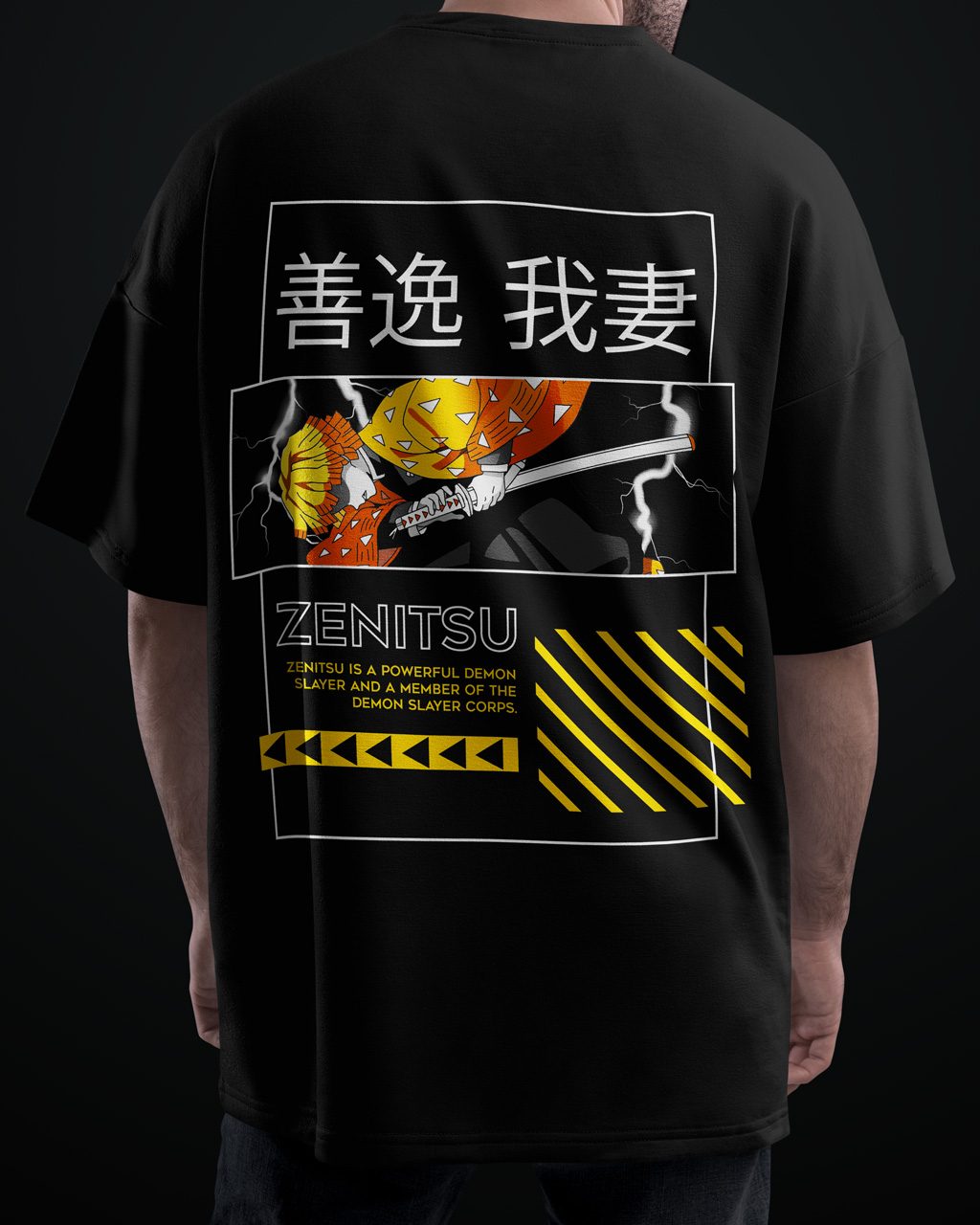 Zenitsu Demon Slayer Premium Anime Oversized T-Shirt – Avoid Boring Fits - Image 9