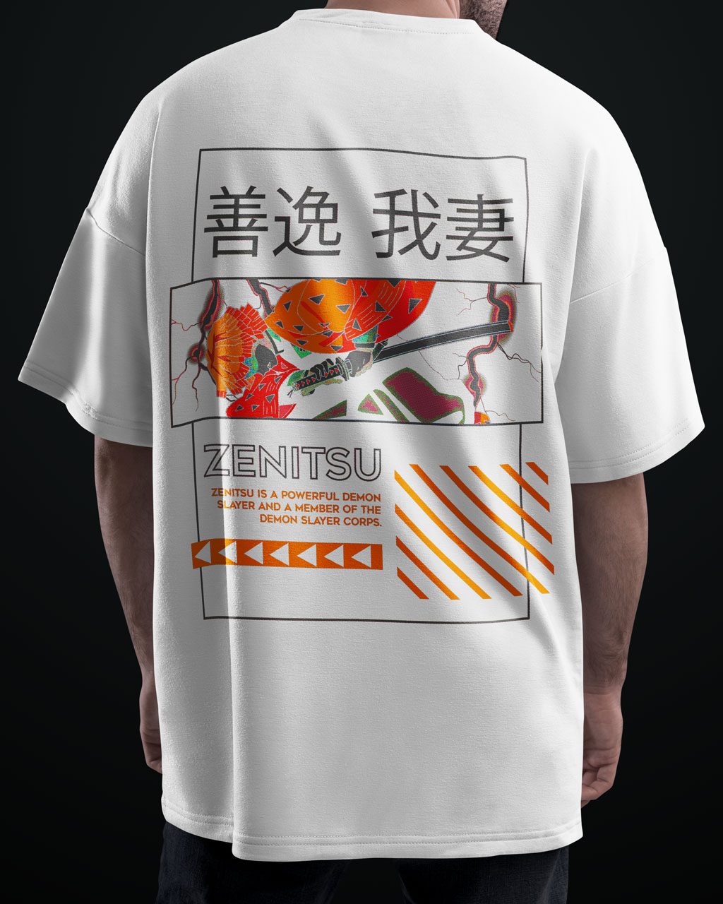 Zenitsu Demon Slayer Premium Anime Oversized T-Shirt – Avoid Boring Fits - Image 2