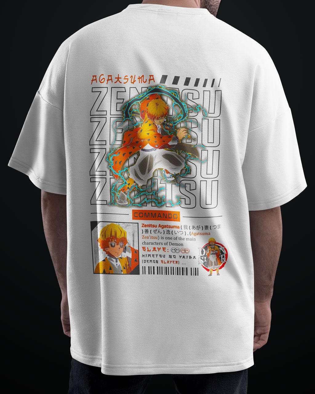 Agatsuma Demon Slayer Premium Anime Oversized T-Shirt – Avoid Boring Fits - Image 4