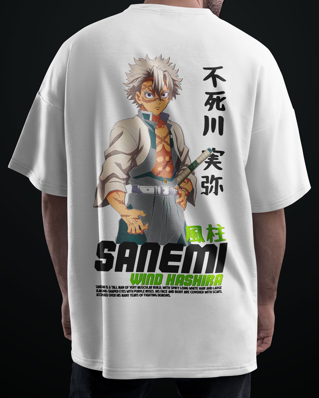 Sanemi Demon Slayer Premium Anime Oversized T-Shirt – Avoid Boring Fits - Image 4