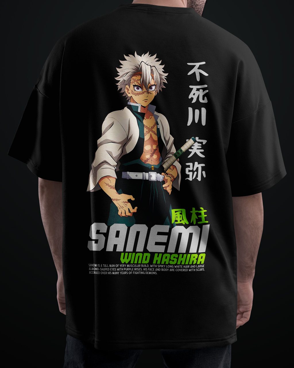 Sanemi Demon Slayer Premium Anime Oversized T-Shirt – Avoid Boring Fits - Image 2