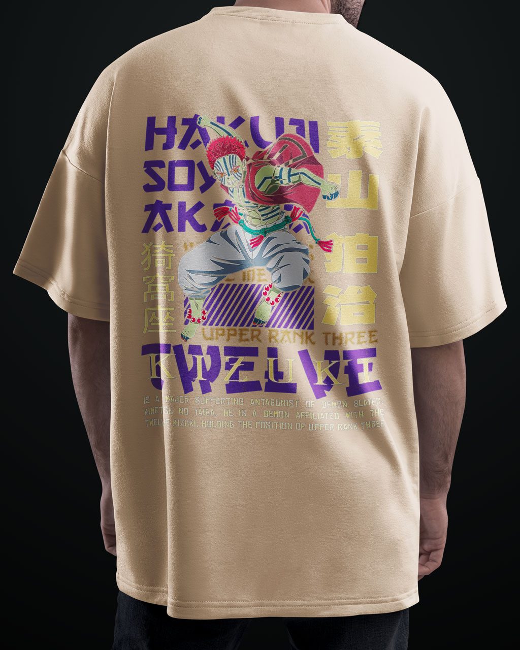 Kizuki Demon Slayer Premium Anime Oversized T-Shirt – Avoid Boring Fits - Image 6
