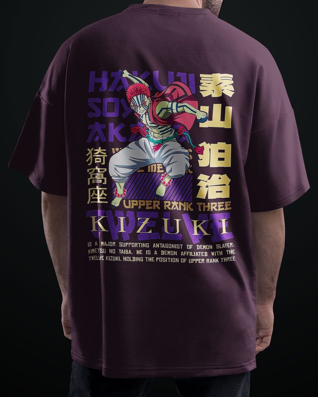 Kizuki Demon Slayer Premium Anime Oversized T-Shirt – Avoid Boring Fits - Image 4