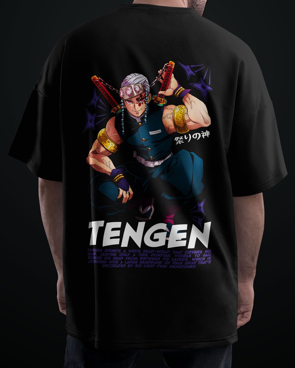 Tengen Demon Slayer Premium Anime Oversized T-Shirt – Avoid Boring Fits - Image 4