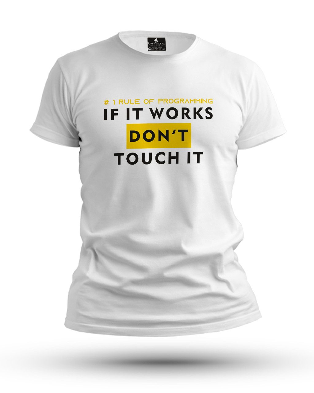 1st Rule of Progamming Premium Typography Graphic T-Shirt | No Fade, All Bold Style - Image 2