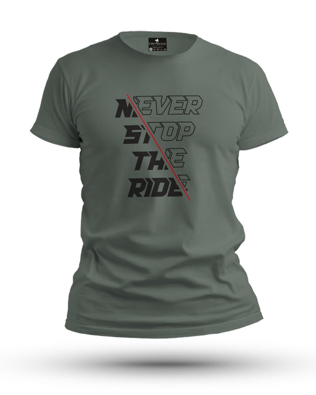 Never Stop The Ride Premium Typography Graphic T-Shirt | No Fade, All Bold Style - Image 2