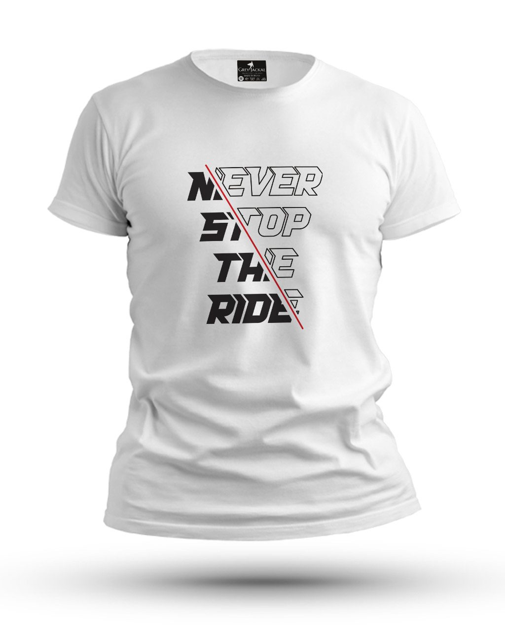 Never Stop The Ride Premium Typography Graphic T-Shirt | No Fade, All Bold Style - Image 3